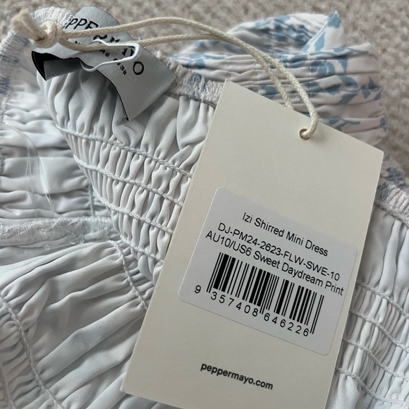 Peppermayo White and Blue Strapless Chemise - Picture 4 of 4